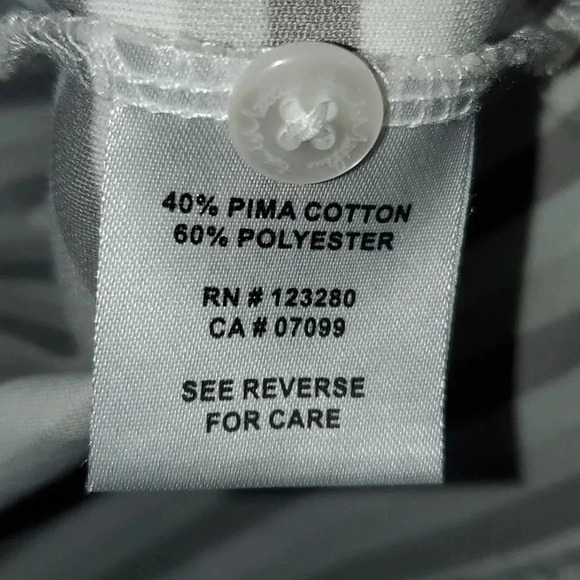 Travis Mathew Mens Size Large White Grey Striped Summer Comfort Golf Polo - Picture 4 of 13